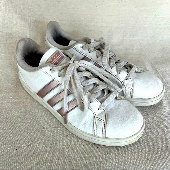 Adidas Advantage Cloudfoam Ortholite Float White & Rose Gold Women’s Size 9 - Picture 2 of 12